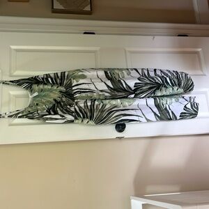 Cacique swim monstera leaf print jumpsuit womens 22-24 jungle botanical